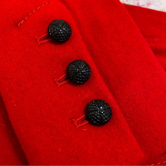 Nwt NEW Guess Red Wool Coat XS Button up winter pea tie belted peacoat jacket - Picture 11 of 15